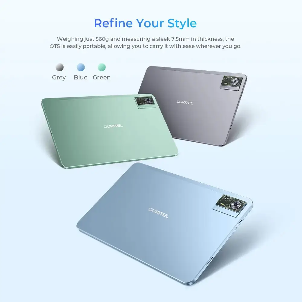 OUKITEL OT5 SmartTablet 12-inch 2K Display TÜV SÜD Certified 11000mAh Battery Android 13(36GB+256GB) - Image 3
