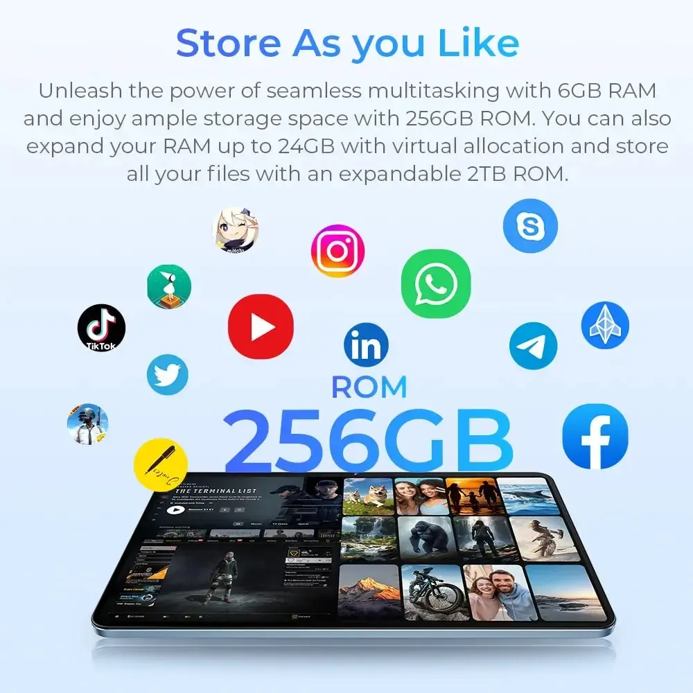 OUKITEL OT5S SmartTablet 12-inch 2.4K TÜV SÜD Certified 8250mAh Battery Android 14(24GB+256GB) - Image 9