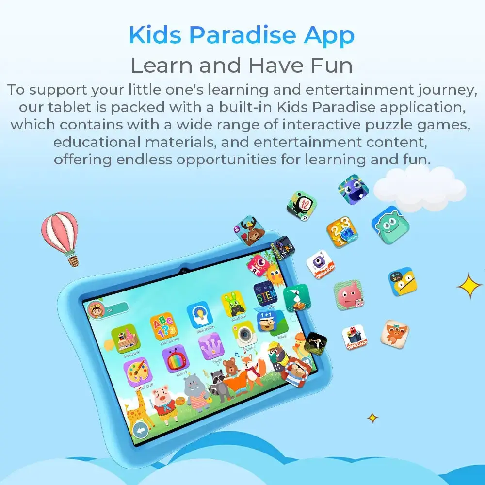 OUKITEL OT6 Kids Smart Tablet 10-inch TÜV SÜD Certified 8000mAh Android 13(16GB+64GB) - Image 5