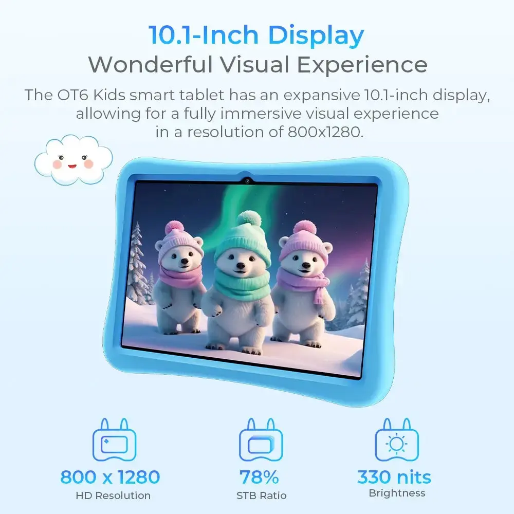 OUKITEL OT6 Kids Smart Tablet 10-inch TÜV SÜD Certified 8000mAh Android 13(16GB+64GB) - Image 8