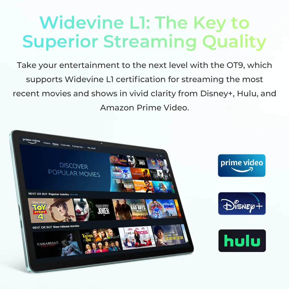 OUKITEL OT9 Smart Tablet Widevine L1 11-inch HD Display 8000mAh Battery Android 14 - Image 9
