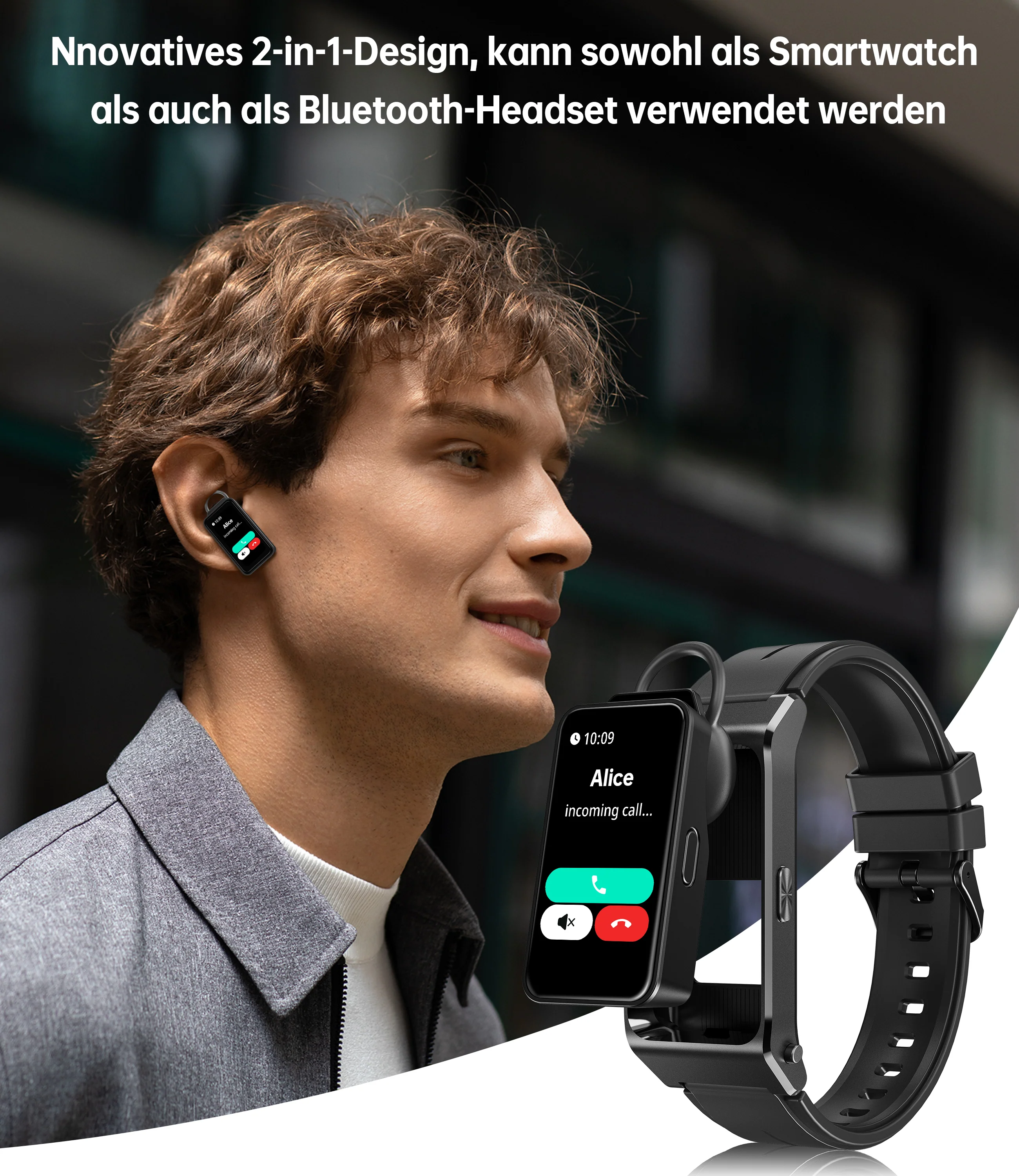 OUKITEL BT11 2-in-1 Smartwatch undBluetooth-Kopfhörer(WP200Pro Modular Watch Same) - Image 4
