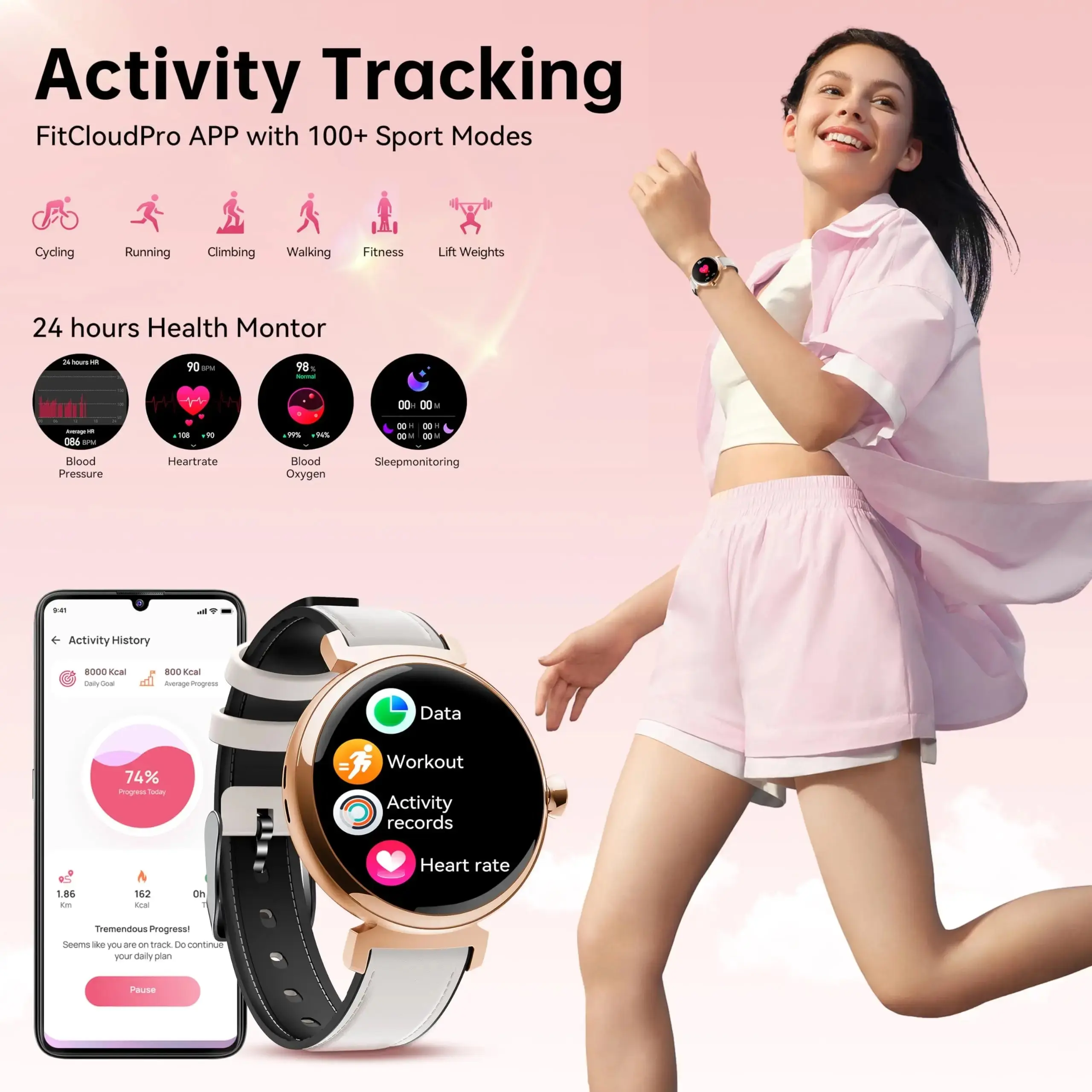 OUKITEL BT30 160mAh Battery Capacity 5ATM Waterproof  Rugged Outdoor Watch - Image 5