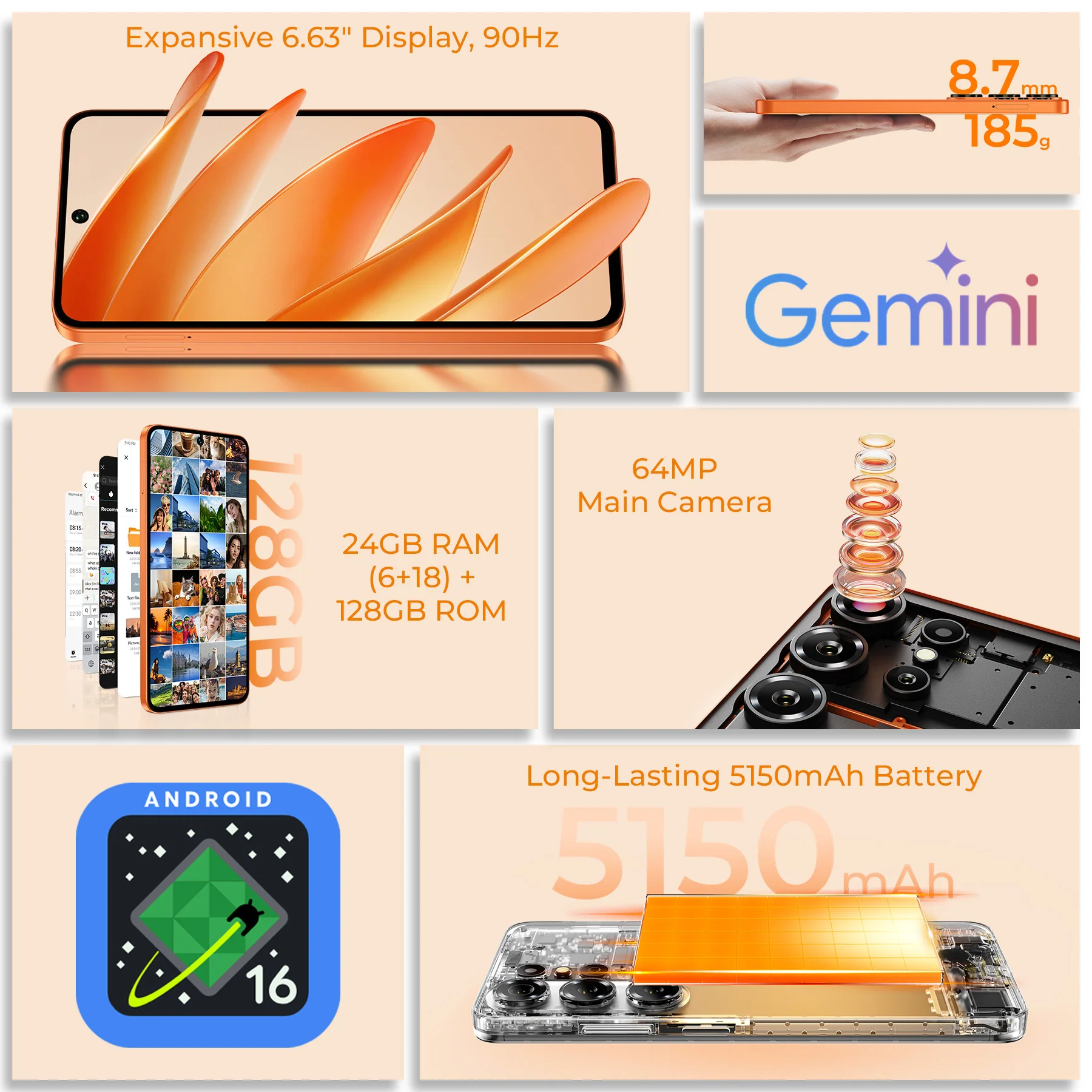 OUKITEL C26 6.63-inch 5150mAh Battery 8.7mm Ultra-thin Body Smartphone(4GB/6GB+128GB) - Image 5
