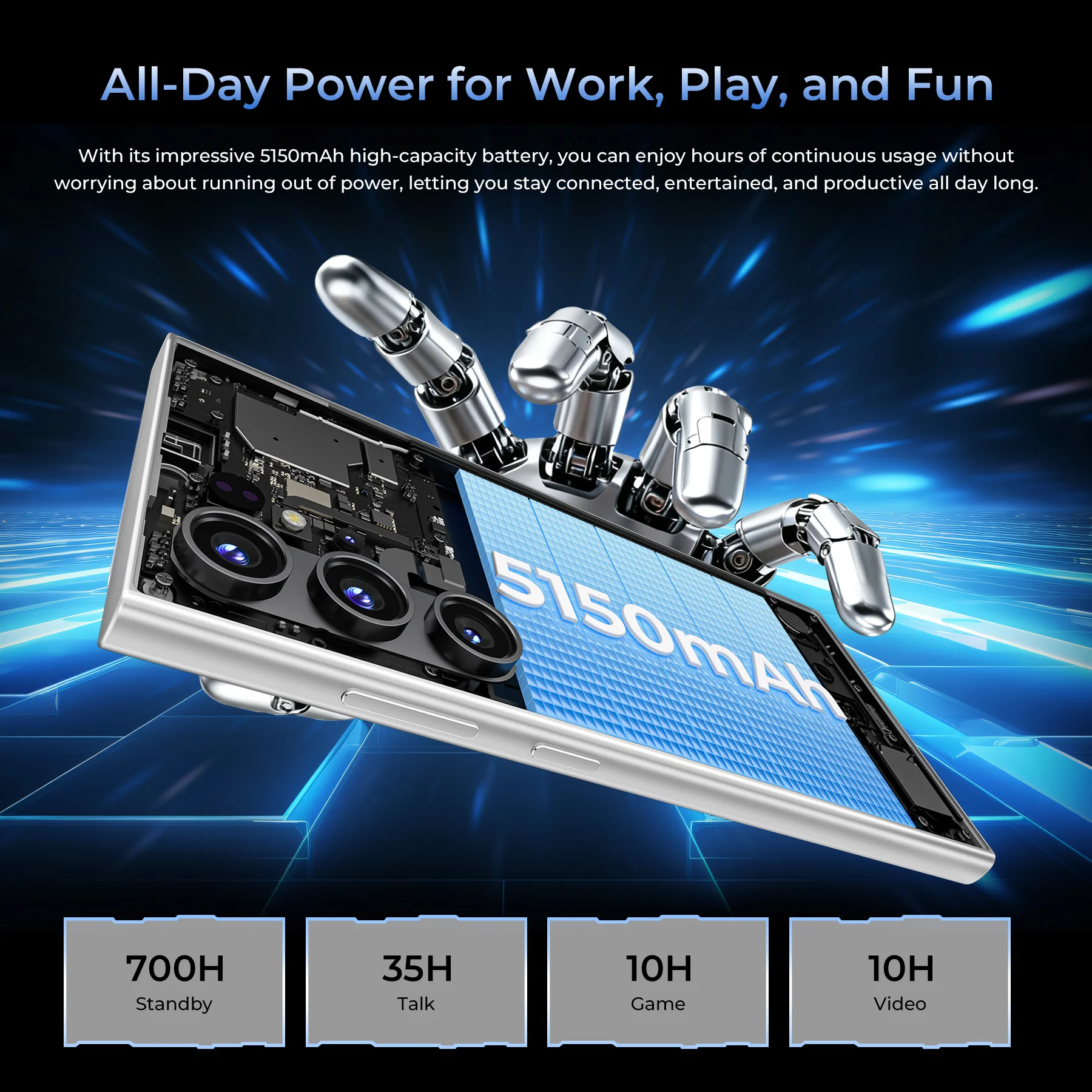 OUKITEL C61 GT-EV 6.88-inch 5150mAh Battery 9.5mm Ultra-thin Body SmartPhone(8GB+256GB) - Image 6