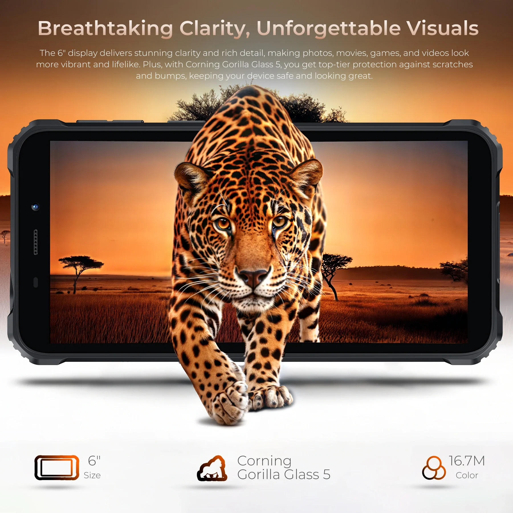 OUKITEL G3-EV Rugged Phone 6'' HD+ Display 6300mAh Big Battery 13MP Camera Android 14(4GB+128GB) - Image 12