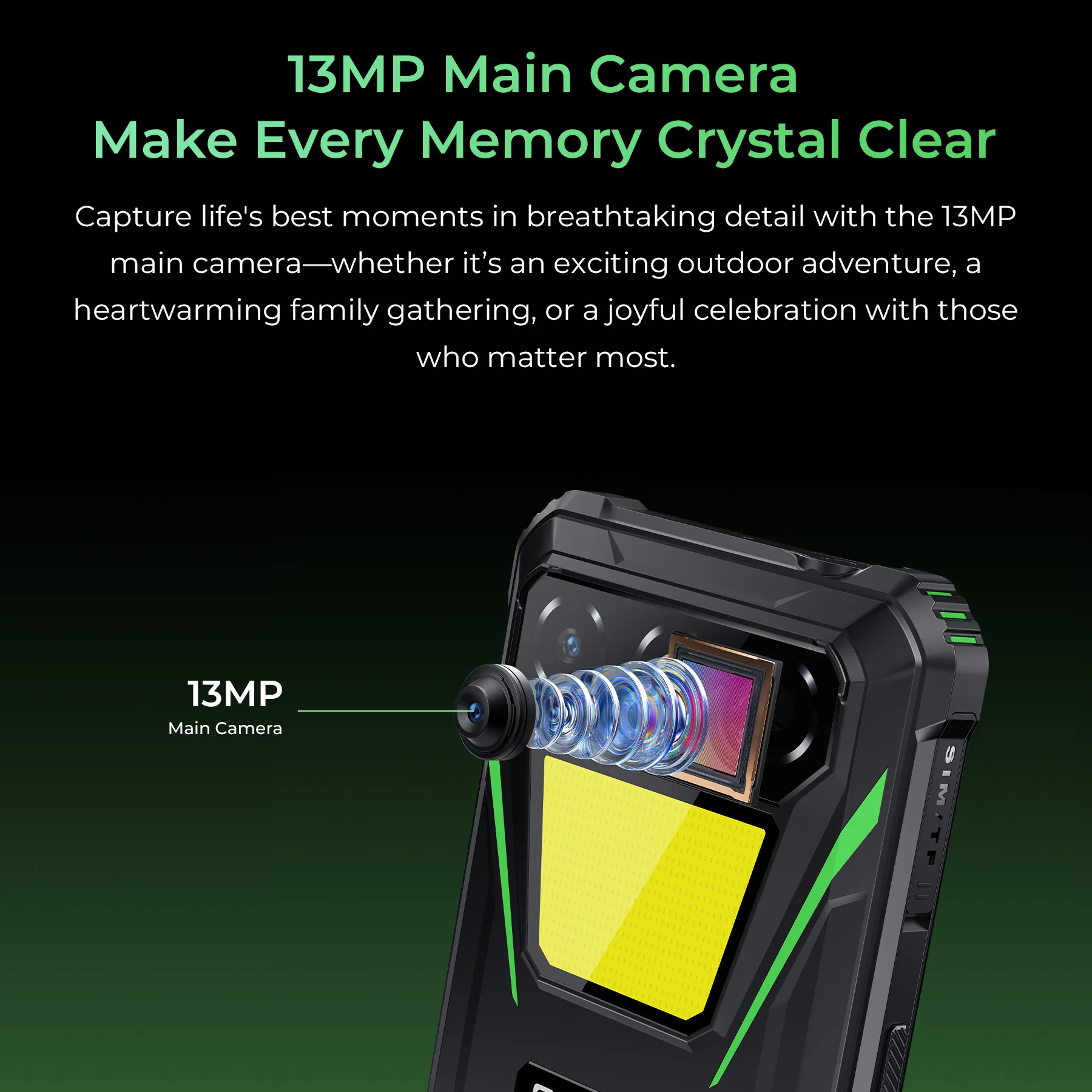 OUKITEL G5-EV 4G Rugged Phone 6 HD+ Display 6300mAh Big Battery 13MP Camera Camping Light Android 14(4GB+64GB) - Image 10