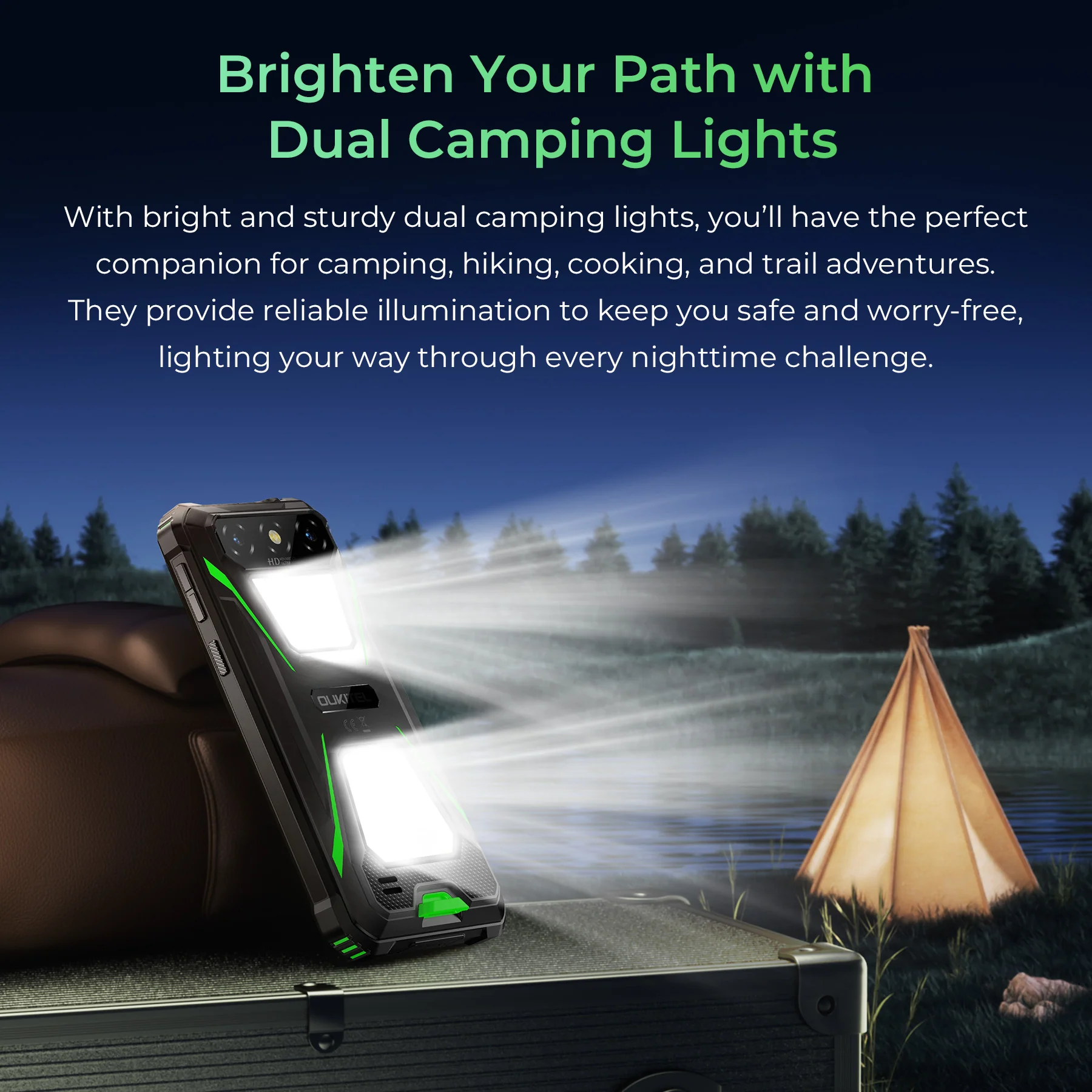 OUKITEL G5-EV 4G Rugged Phone 6 HD+ Display 6300mAh Big Battery 13MP Camera Camping Light Android 14(4GB+64GB) - Image 6