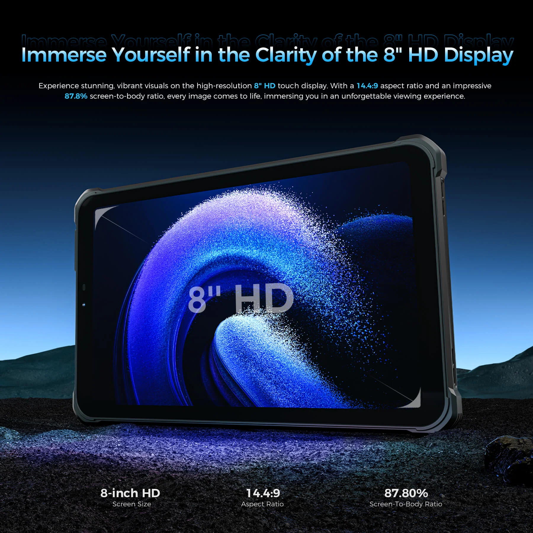 OUKITEL RT3 Plus 4G RuggedTablet 8-inch 11000mAh Big Battery 16MP Camera Android 15 (4GB+128GB NFC) - Image 8