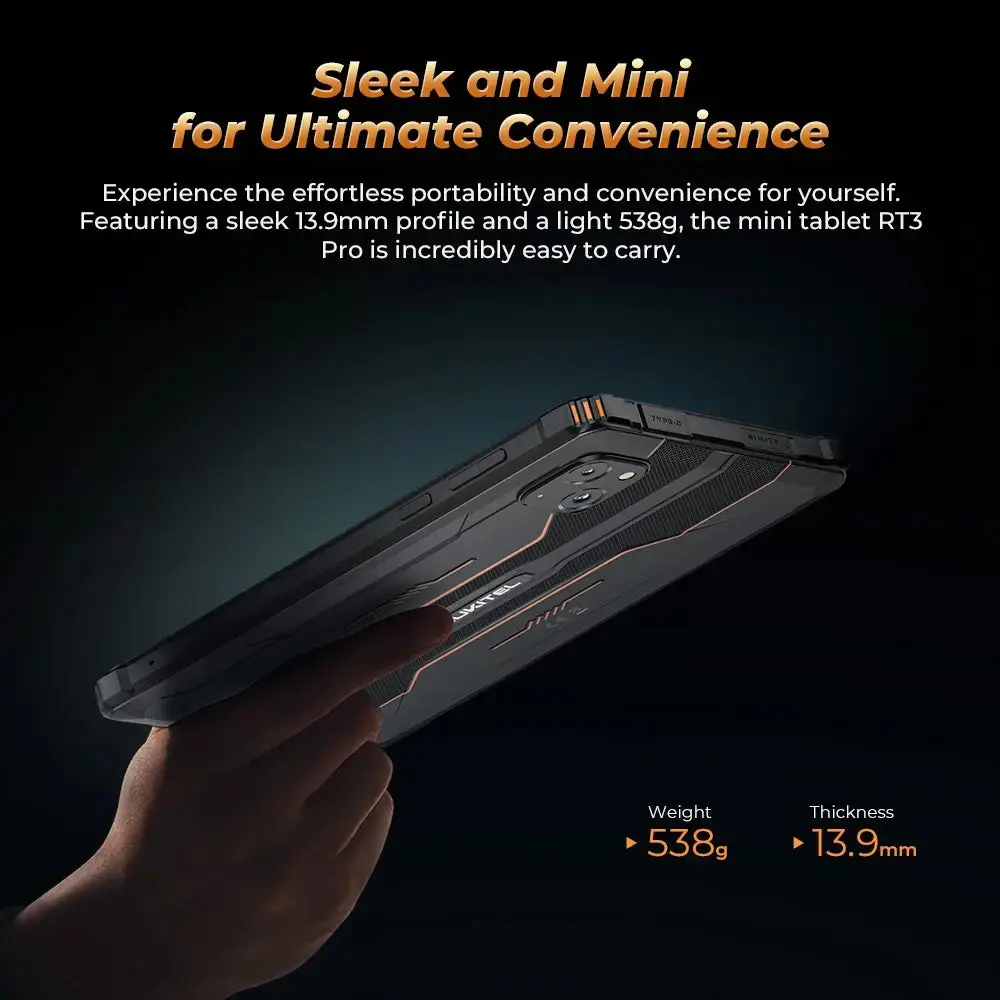 OUKITEL RT3 Pro 4G RuggedTablet 8-inch 5150mAh Big Battery 16MP Camera Android 14 (16GB+128GB NFC) - Image 5