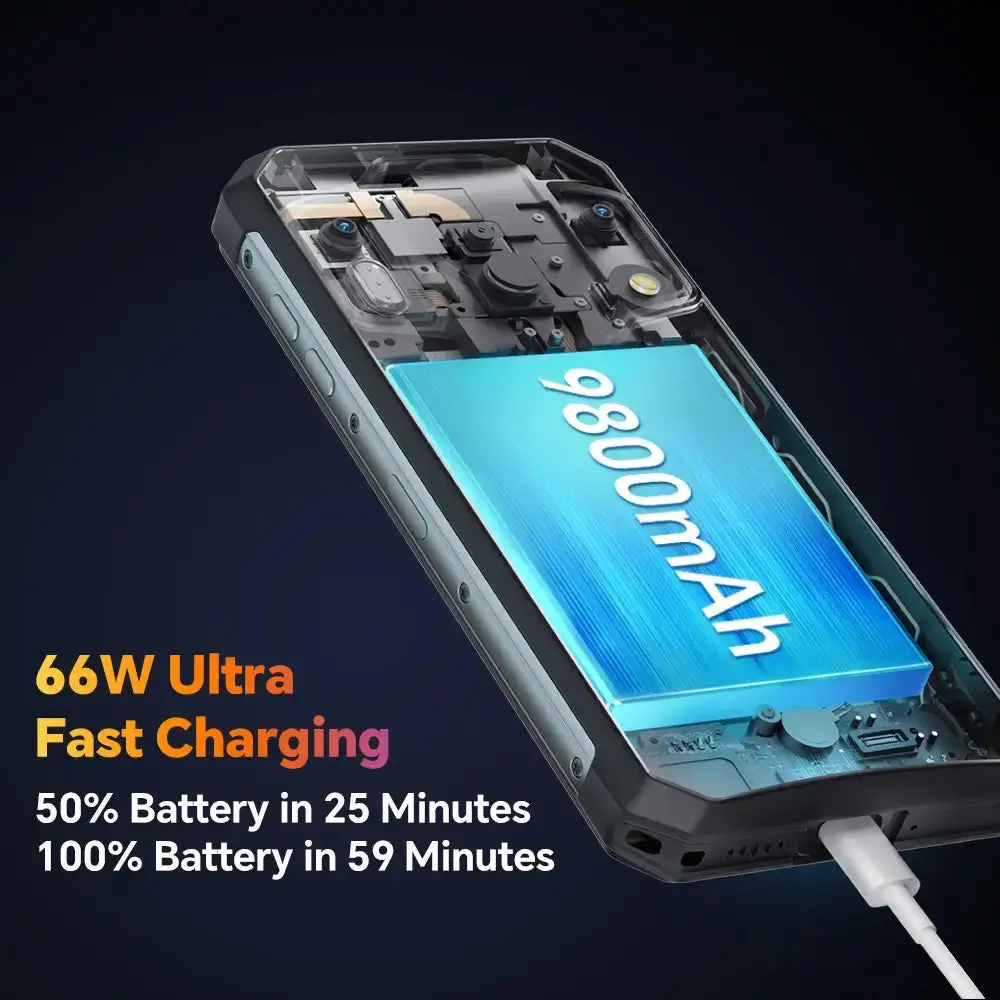OUKITEL WP21 Ultra 4G Rugged Phone 6.78-inch 9800mAh Big Battery 64MP Thermal Imaging Camera Android 12(12GB+256GB NFC) - Image 3