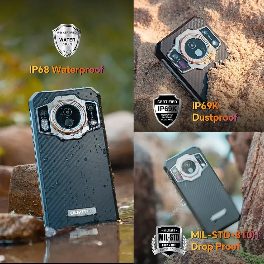 OUKITEL WP21 Ultra 4G Rugged Phone 6.78-inch 9800mAh Big Battery 64MP Thermal Imaging Camera Android 12(12GB+256GB NFC) - Image 7