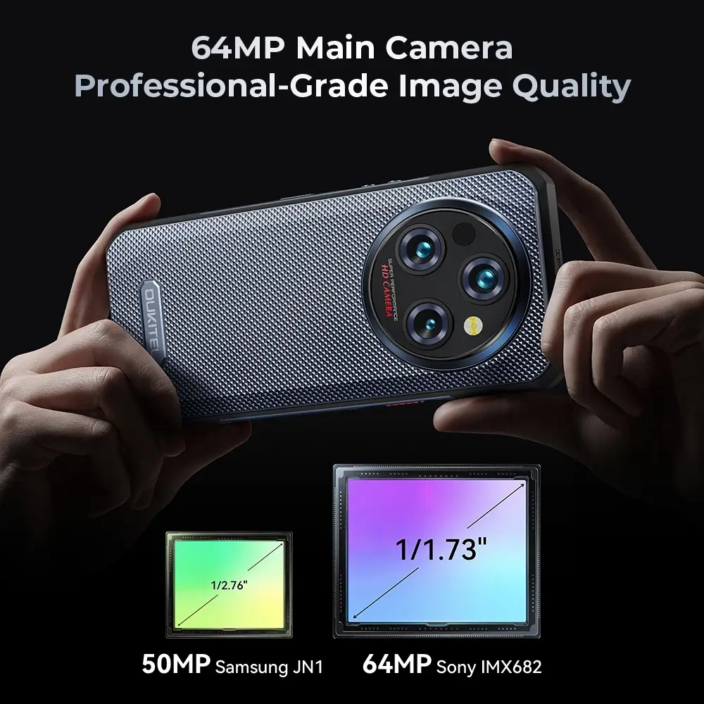 OUKITEL WP35 Pro 5G Rugged Phone 6.6'' HD+ Display 11000mAh Big Battery 64MP Camera Android 14(12GB+512GB NFC) - Image 6