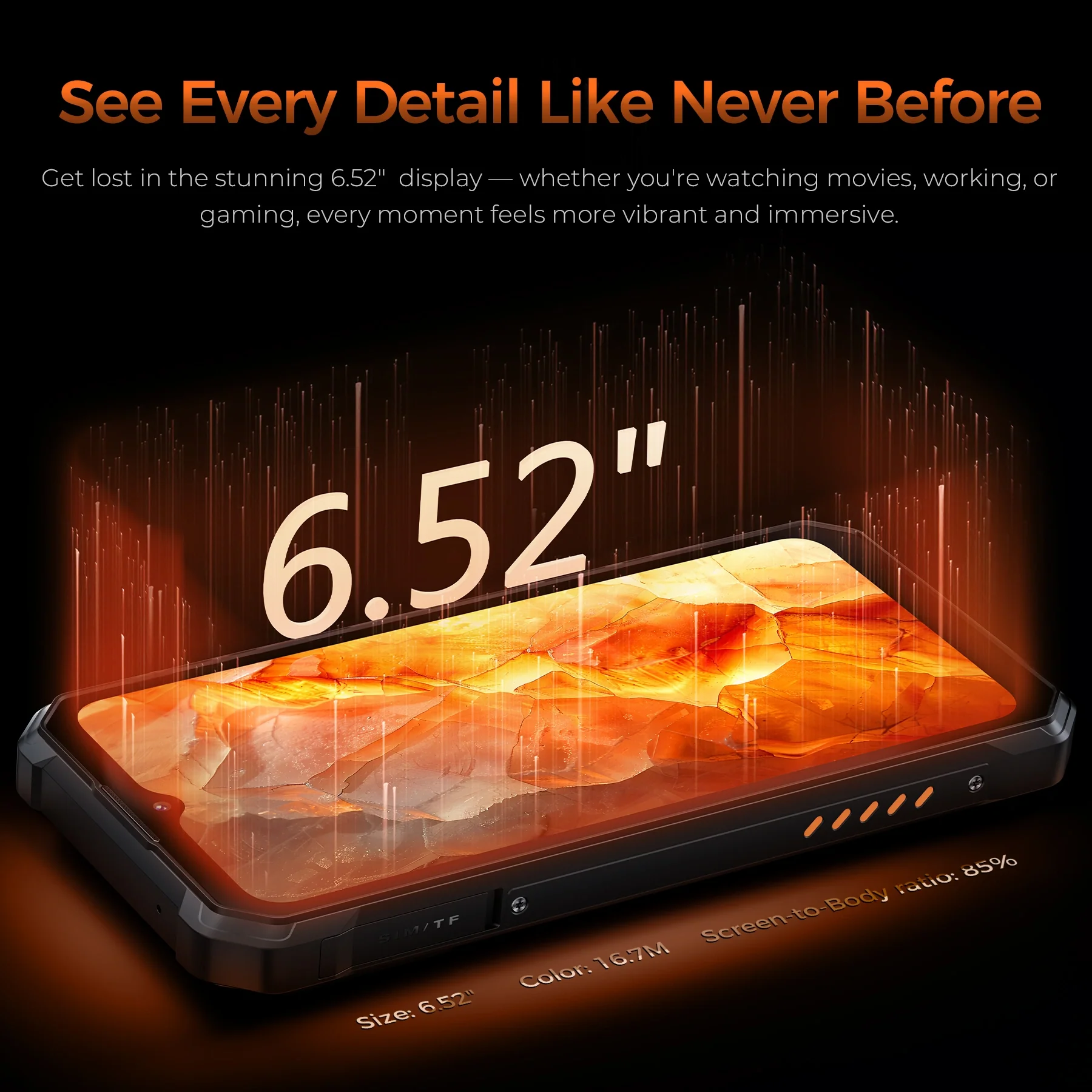 OUKITEL WP53 4G Rugged Phone 6.52'' FHD+ Display 11000mAh Big Battery 13MP Camera Camping Light Android 15(8GB+128GB NFC) - Image 5