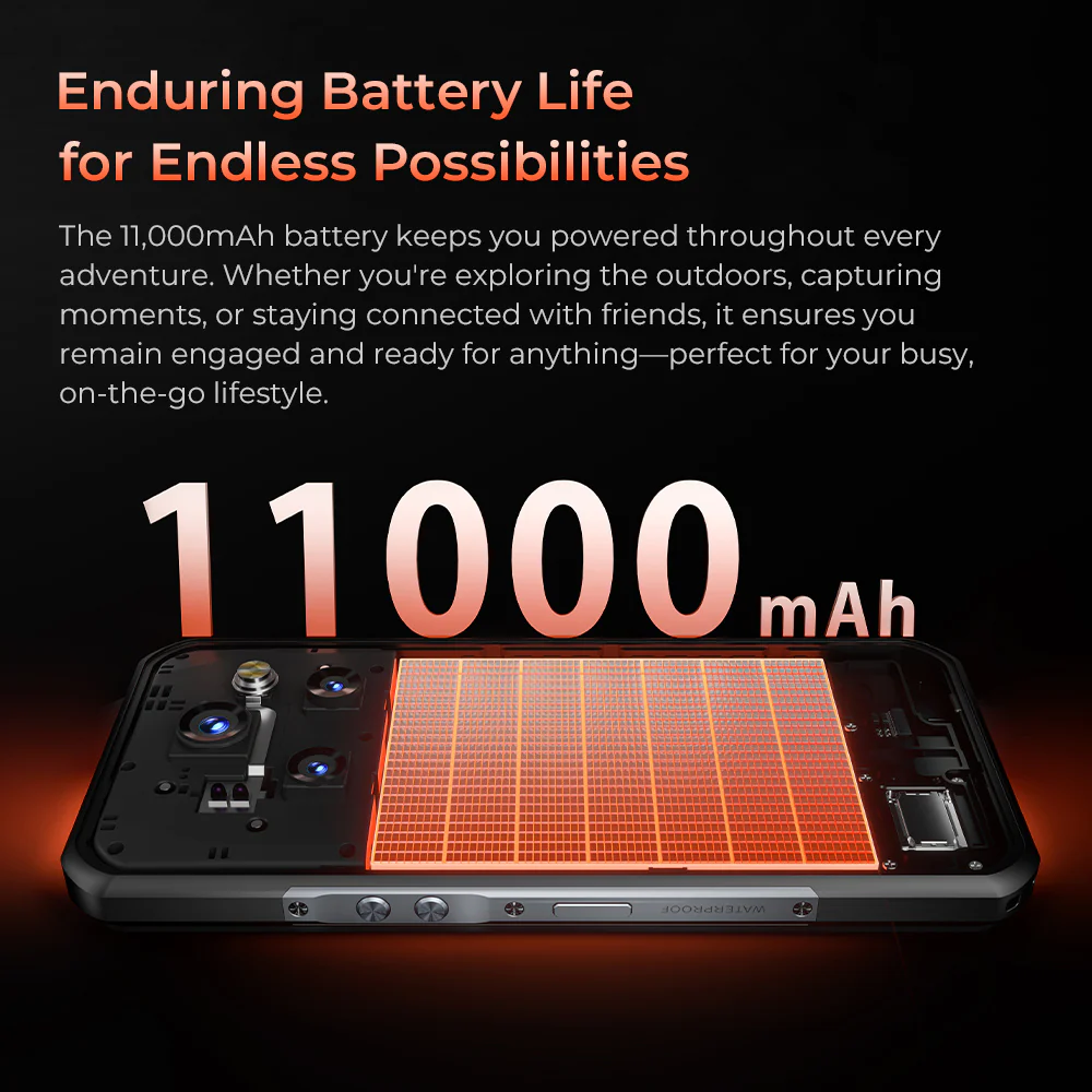 OUKITEL WP55 S 5G Rugged Phone 6.6'' FHD+ Display 11000mAh Big Battery 64MP Camera Android 15(12GB+512GB NFC) - Image 7