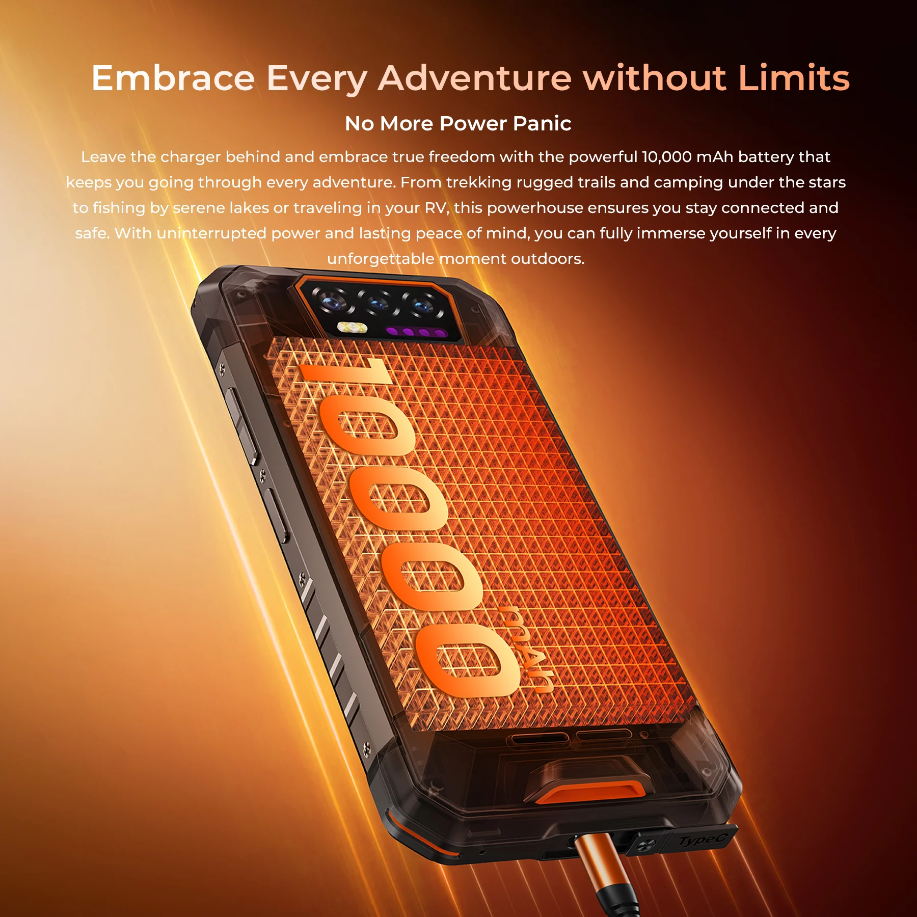 OUKITEL WP58 Pro 5G Rugged Phone 6.7-inch 10,000mAh Battery 64MP Camera Camping Light Android 15(8GB+512GB NFC) - Image 8