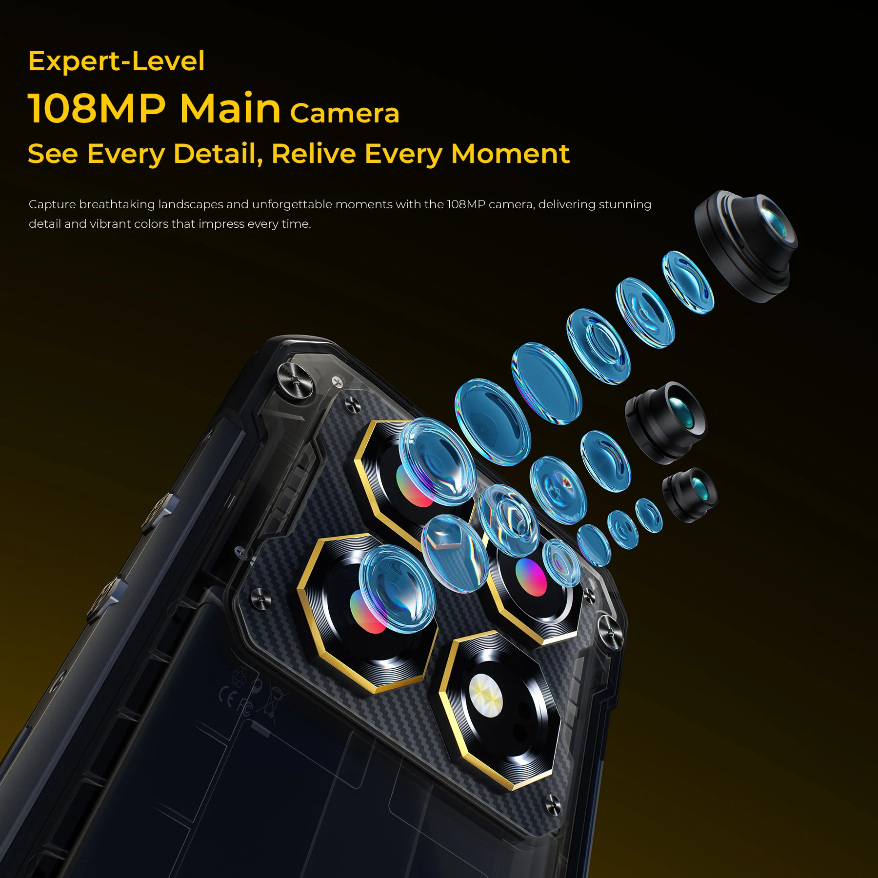 Oukitel WP60 5G Rugged Phone 7.2'' HD+ Display 10,000mAh Big Battery 108MP Camera Android 15(16GB+512GB NFC) - Image 11