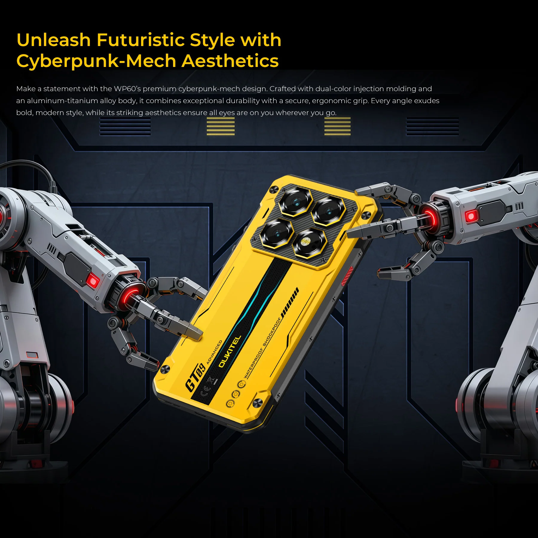 Oukitel WP60 5G Rugged Phone 7.2'' HD+ Display 10,000mAh Big Battery 108MP Camera Android 15(16GB+512GB NFC) - Image 7