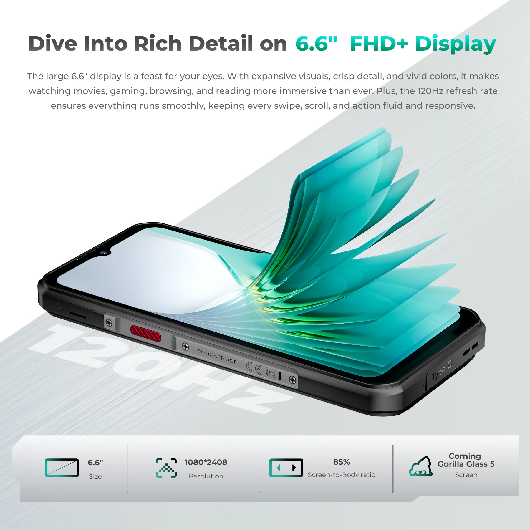 OUKITEL WP62 5G Rugged Phone 6.6-inch FHD+ Display 11,000mAh Battery 108MP Camera Android 15 with NFC(16GB+512GB) - Image 11