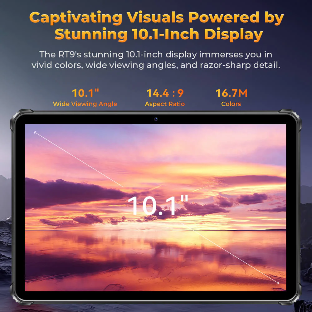 OUKITEL RT9 Rugged Tablet 10.1-inch 2K 11000mAh Big Battery 16MP Camera Android 14 (24GB+256GB) - Image 10