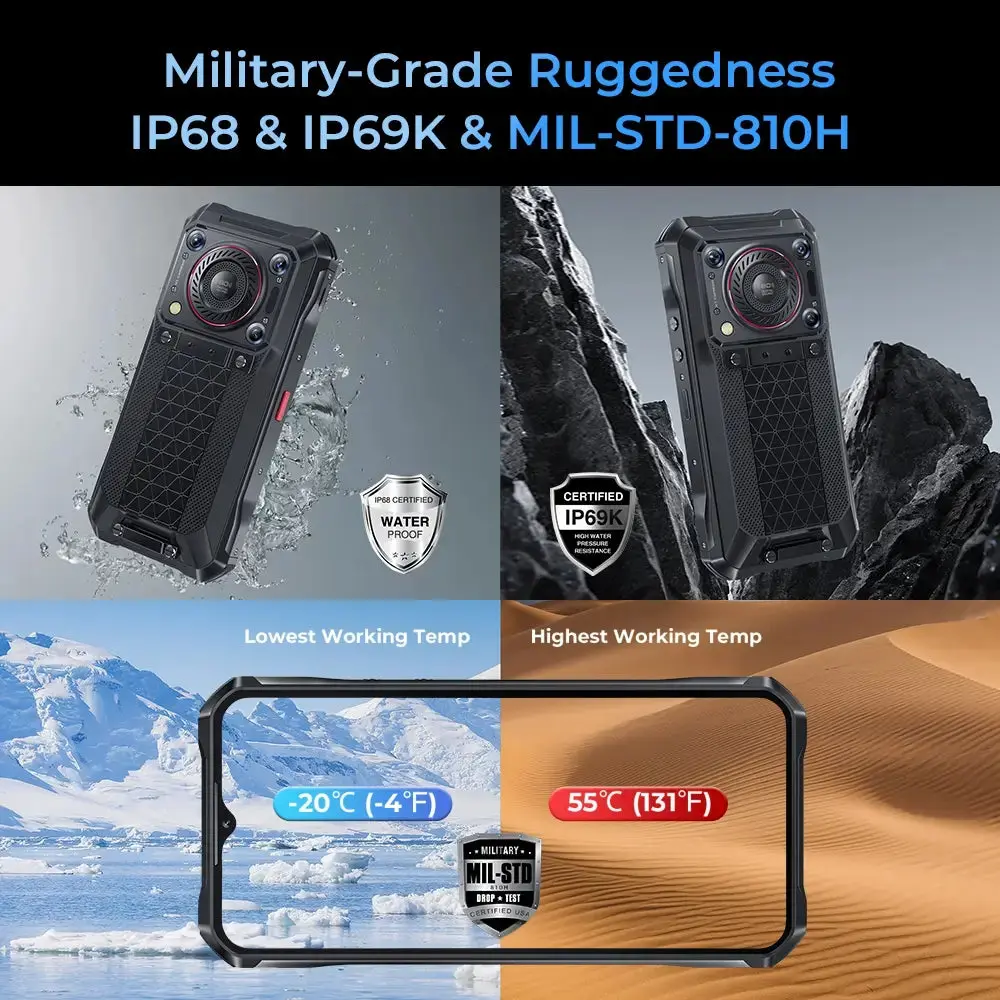 OUKITEL WP33 Pro 5G Rugged Phone 136dB Loudspeaker 22000mAh 6.6-inch FHD+(24GB+256GB NFC) - Image 9