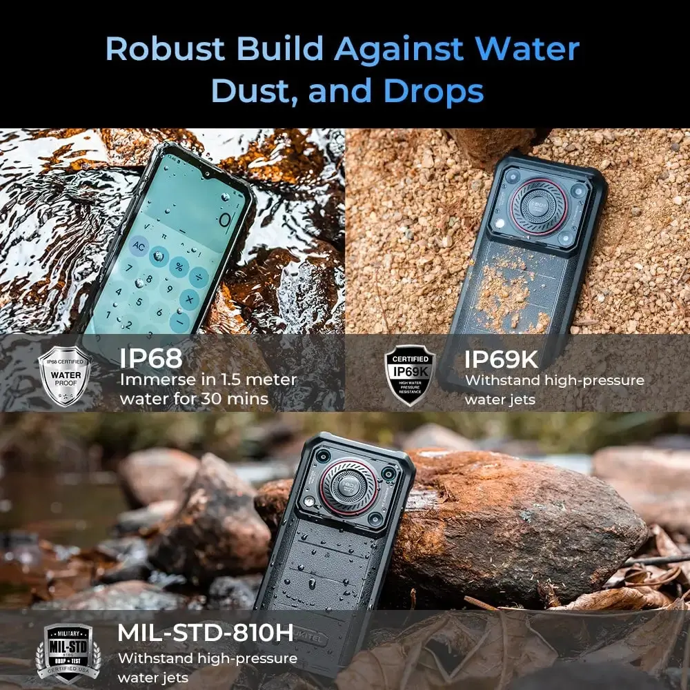 OUKITEL WP36 4G Rugged Phone 6.52-inch 8D Sound 10600mAh Big Battery Android 13(16GB+128GB NFC) - Image 8